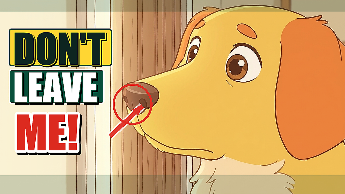 Animated GREET dog at the door for an article about what dogs think when you leave