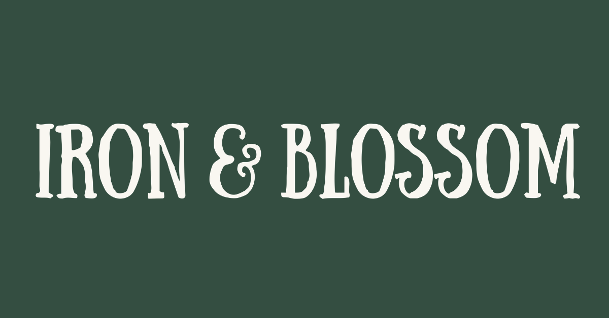 Iron & Blossom brand logo with elegant design