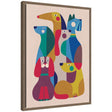 Abstract Retro Modern Dogs 02 by Rachel Lee Framed Canvas Wall Art Print