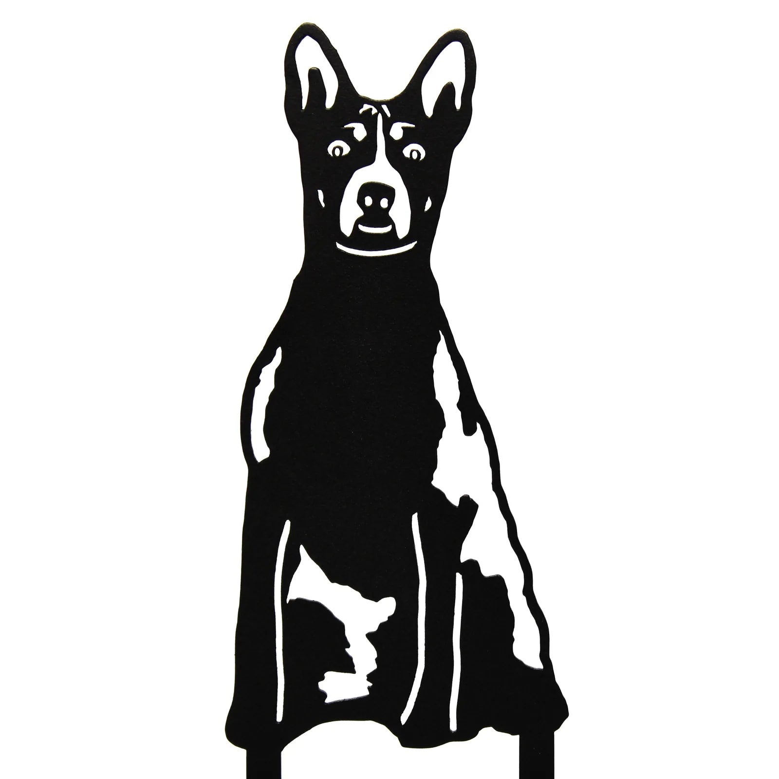 Black Basenji metal silhouette wall art, featuring detailed cutouts, suitable for outdoor decor by My Metal Rescue.
