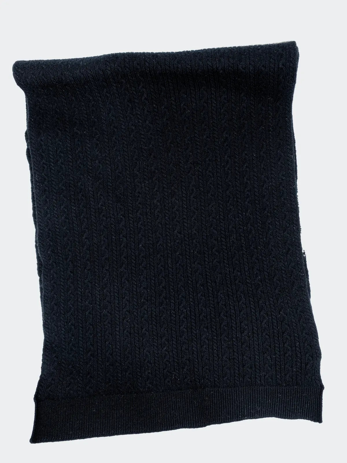 Cozy black cashmere blend bandana featuring a textured knit design, perfect for stylish matching with your pet.