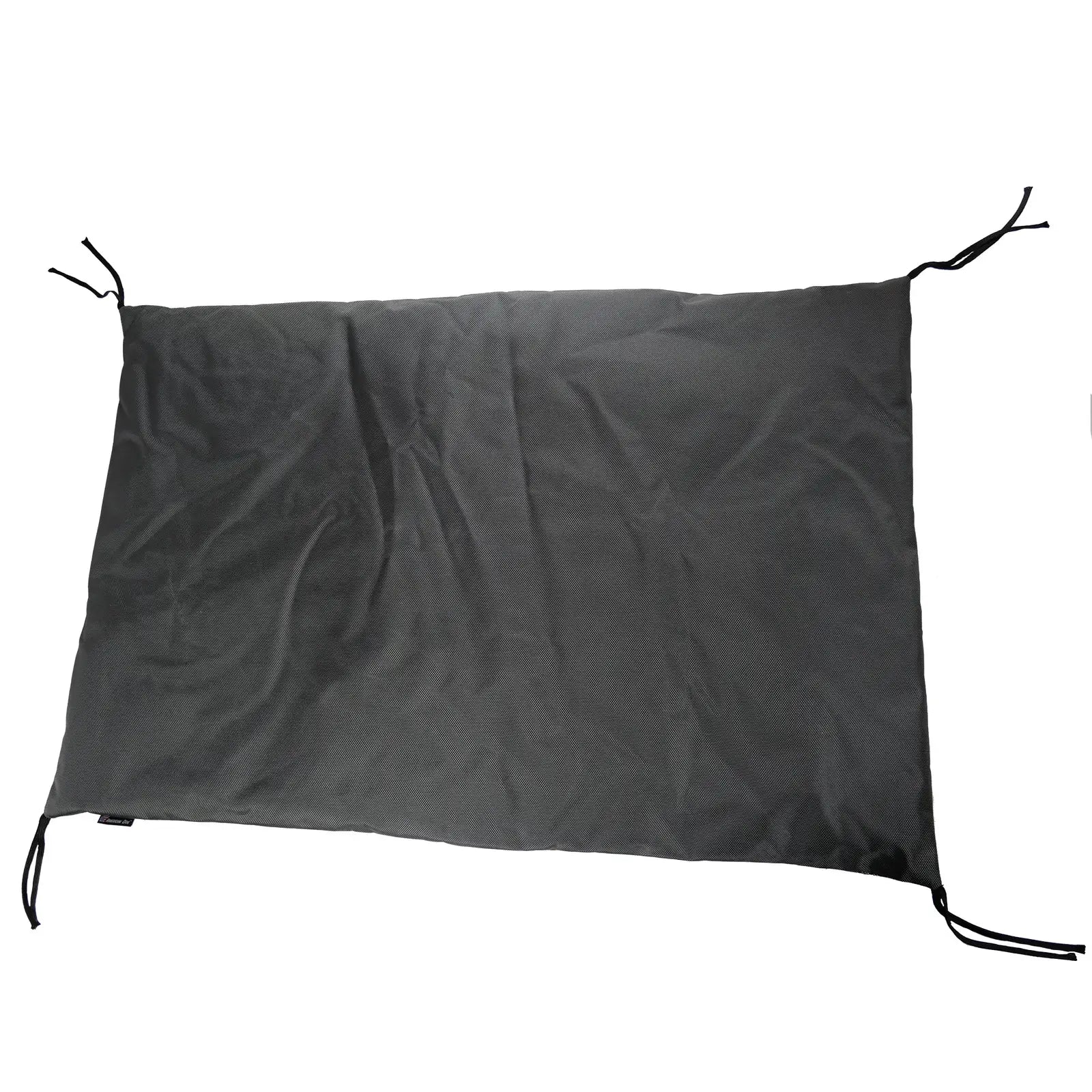 Durable black crate pad with ties, made from tough 1680D nylon for dogs that dig and chew. Ideal for crate comfort.