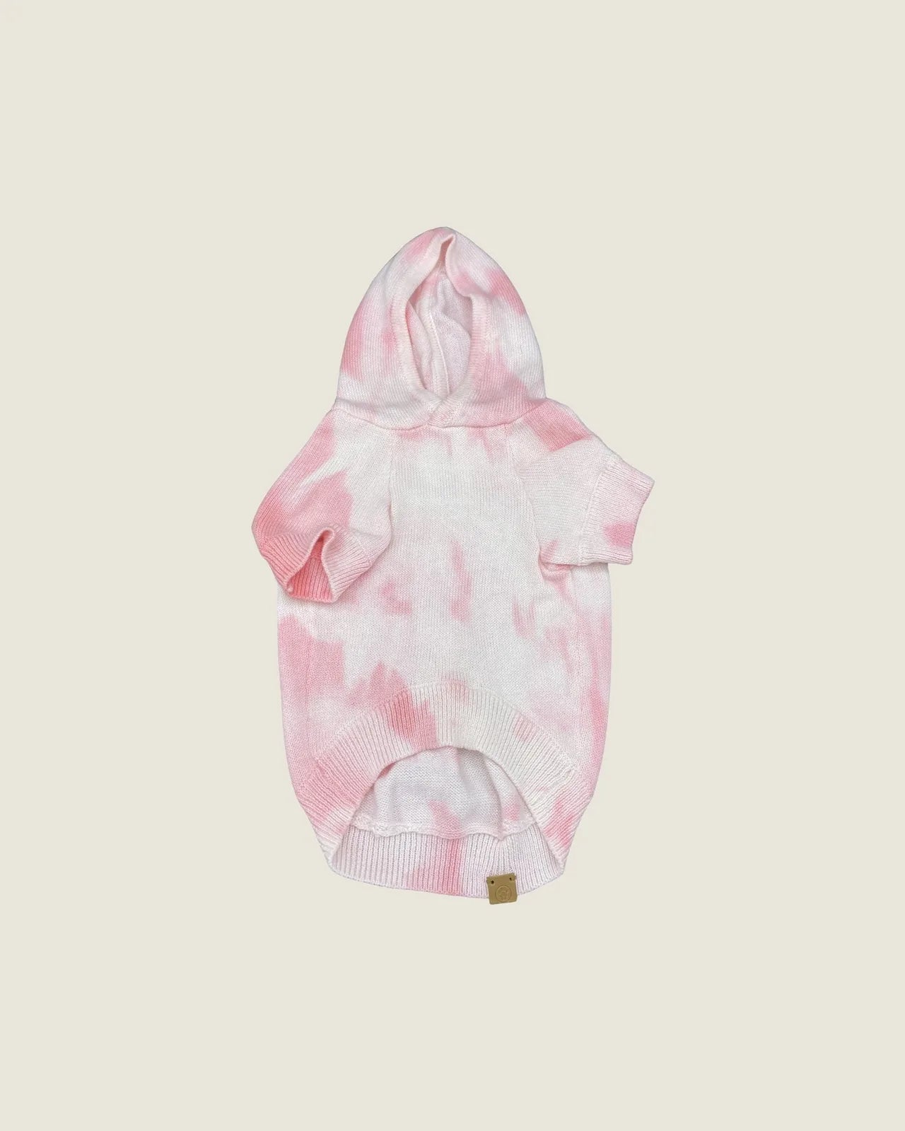 Rose tie-dye dog hoodie features soft cotton blend, a cozy fit, and a hood with a stylish design for small to medium dogs.
