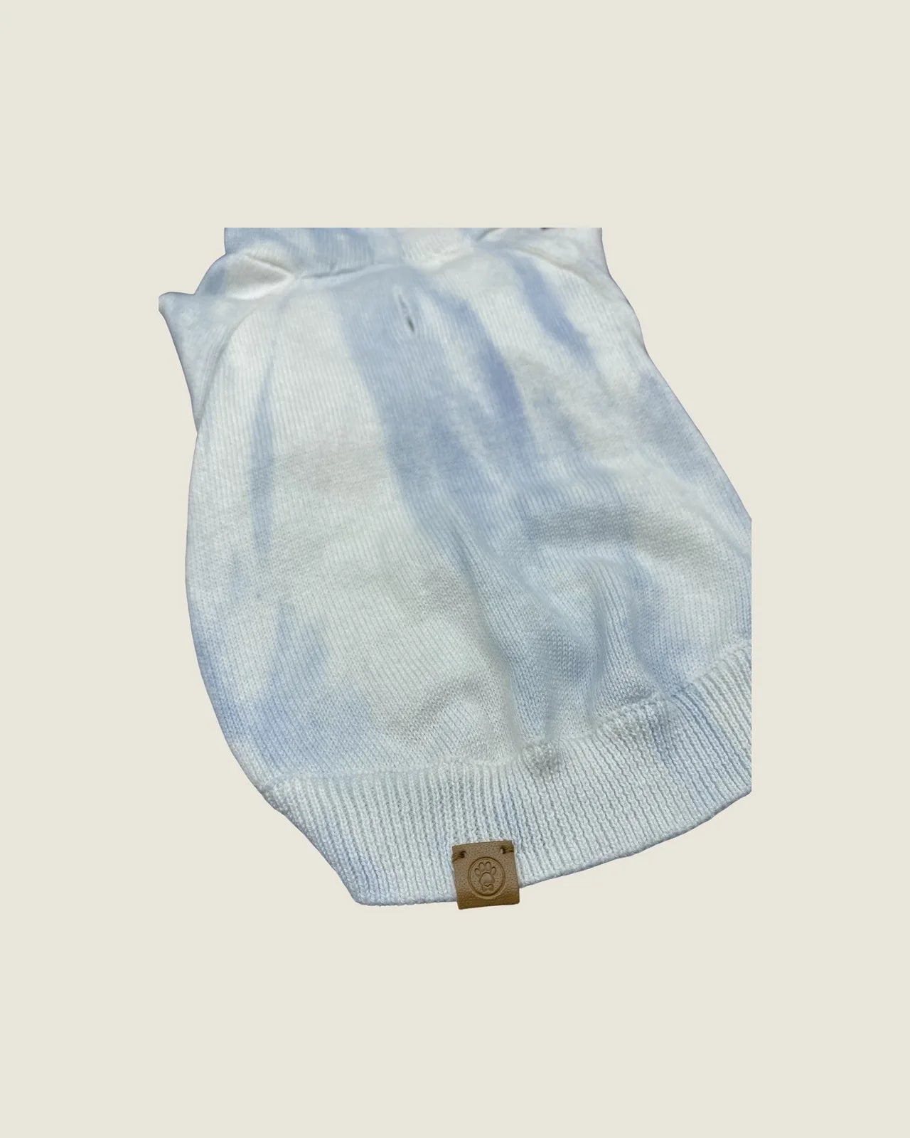 Dahl Sky Tie-Dye Hoodie in soft cotton-blend fabric, featuring a light blue tie-dye pattern and knit-finished edges.