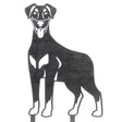 Doberman Pinscher - Natural Ear Metal Silhouette