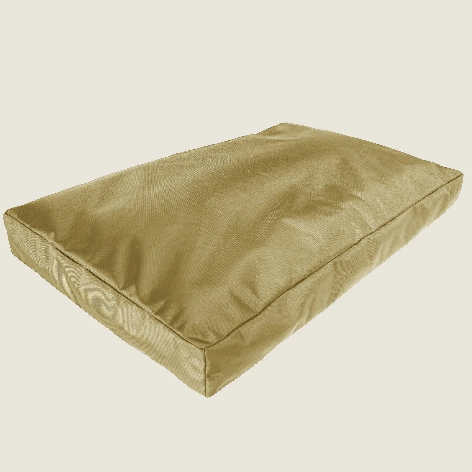 Orthopedic dog bed in olive green, featuring a durable, waterproof cover made from 1680D Nylon Ballistic fabric.