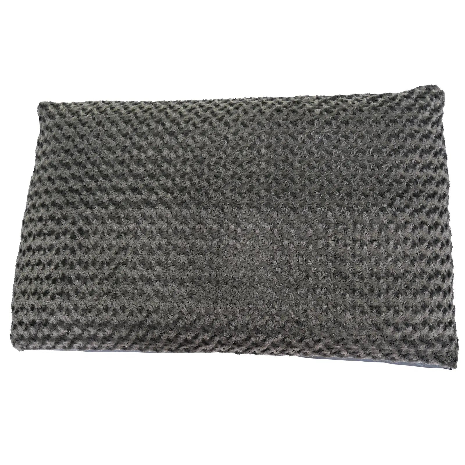 Orthopedic dog bed in charcoal gray, featuring a textured plush cover designed for comfort and durability.