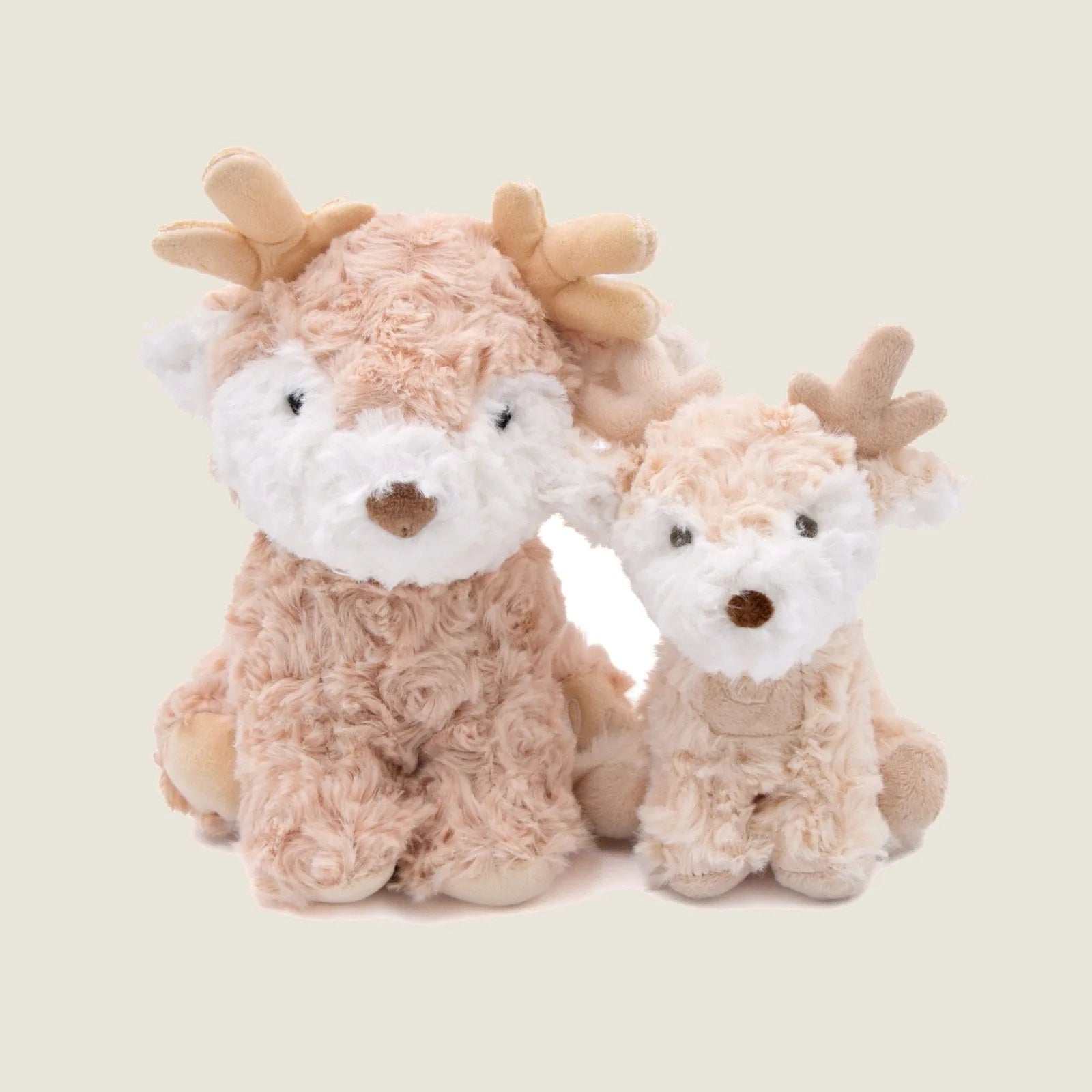Soft, fox-inspired plush toys in beige tones, featuring crinkle ears and cute hand-stitched details, ideal for gentle dog...