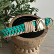 Infinity Braid in Teal & Light Tan - Handmade Dog Collar by Pawsh Pup Co.