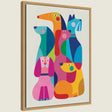 Modern Abstract Dogs by Rachel Lee Framed Canvas Wall Art Print
