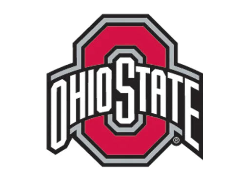 Ohio State University logo in scarlet and gray, featuring a bold "O" with "Ohio State" text inside.