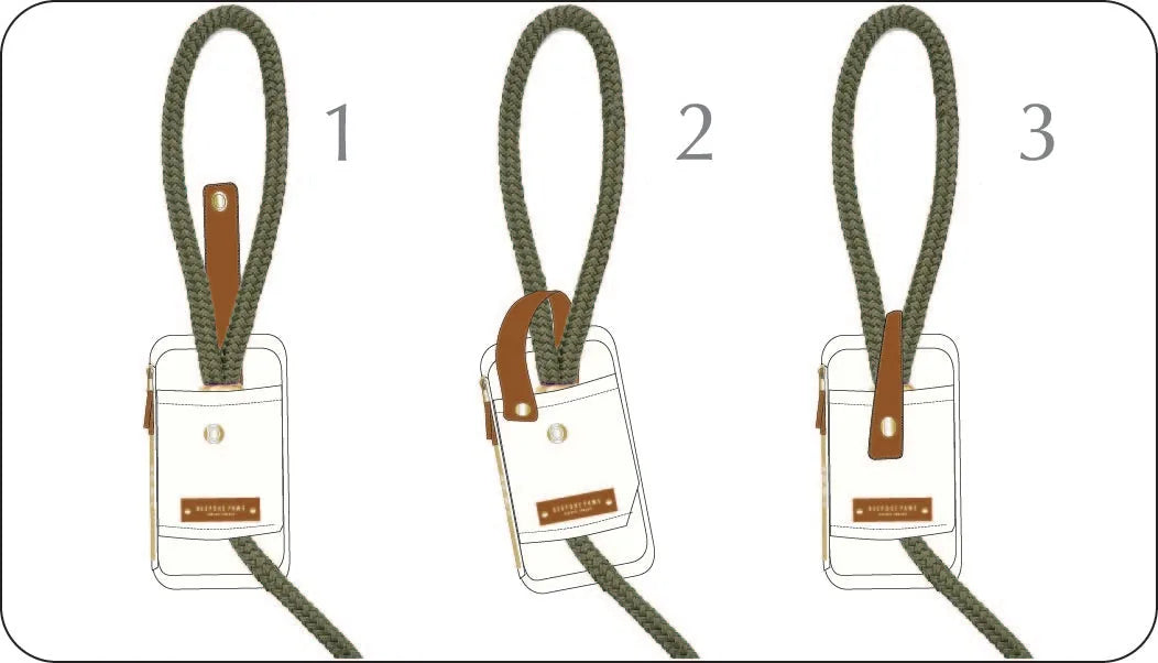 Dangle-free waste bag dispenser with vegan leather accents in ivory, designed for convenient leash attachment.