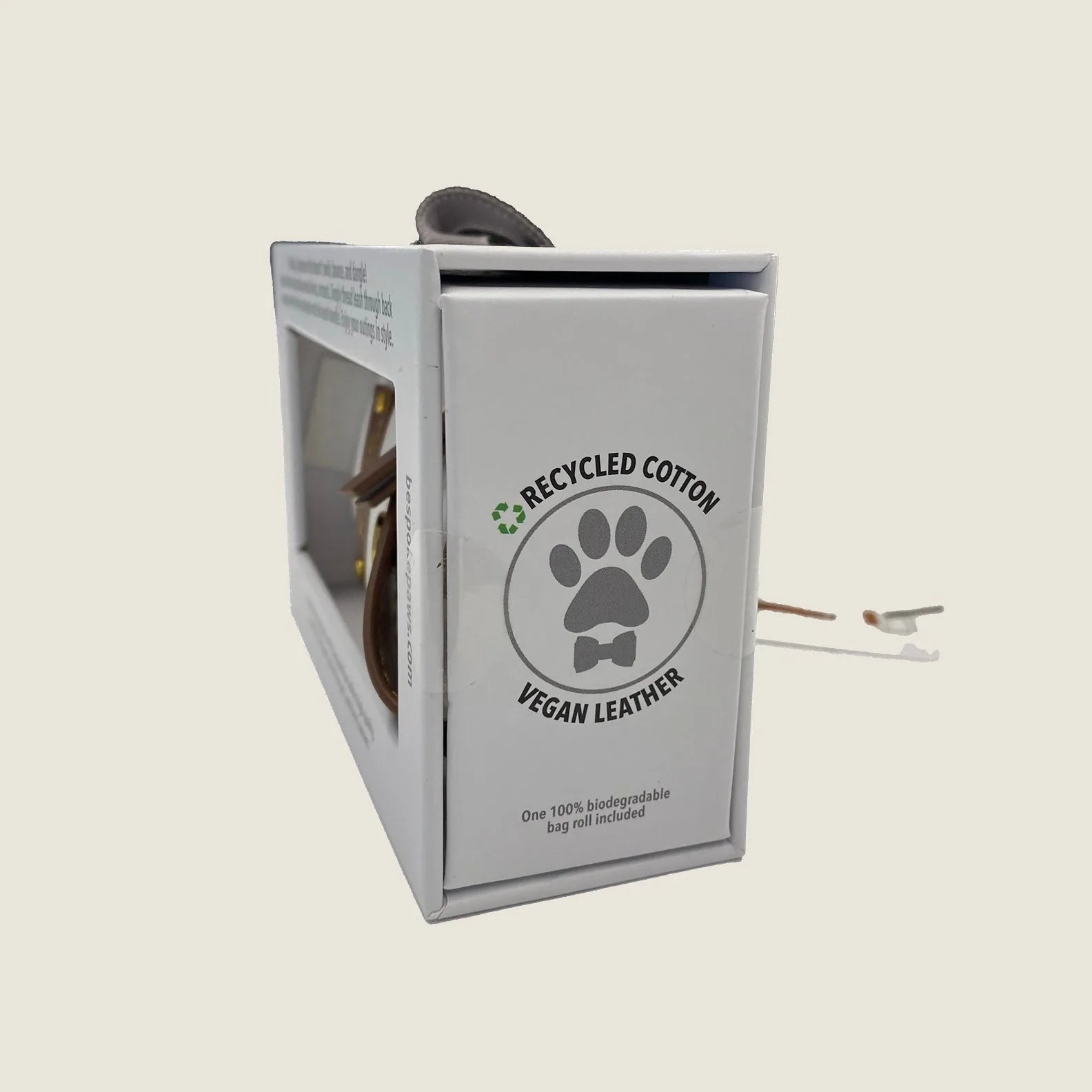 Pawsh Pouch waste bag dispenser box featuring recycled cotton and vegan leather accents.