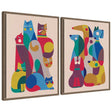 Retro Cats & Dogs 2 Piece Framed Canvas Wall Art Set by Rachel Lee