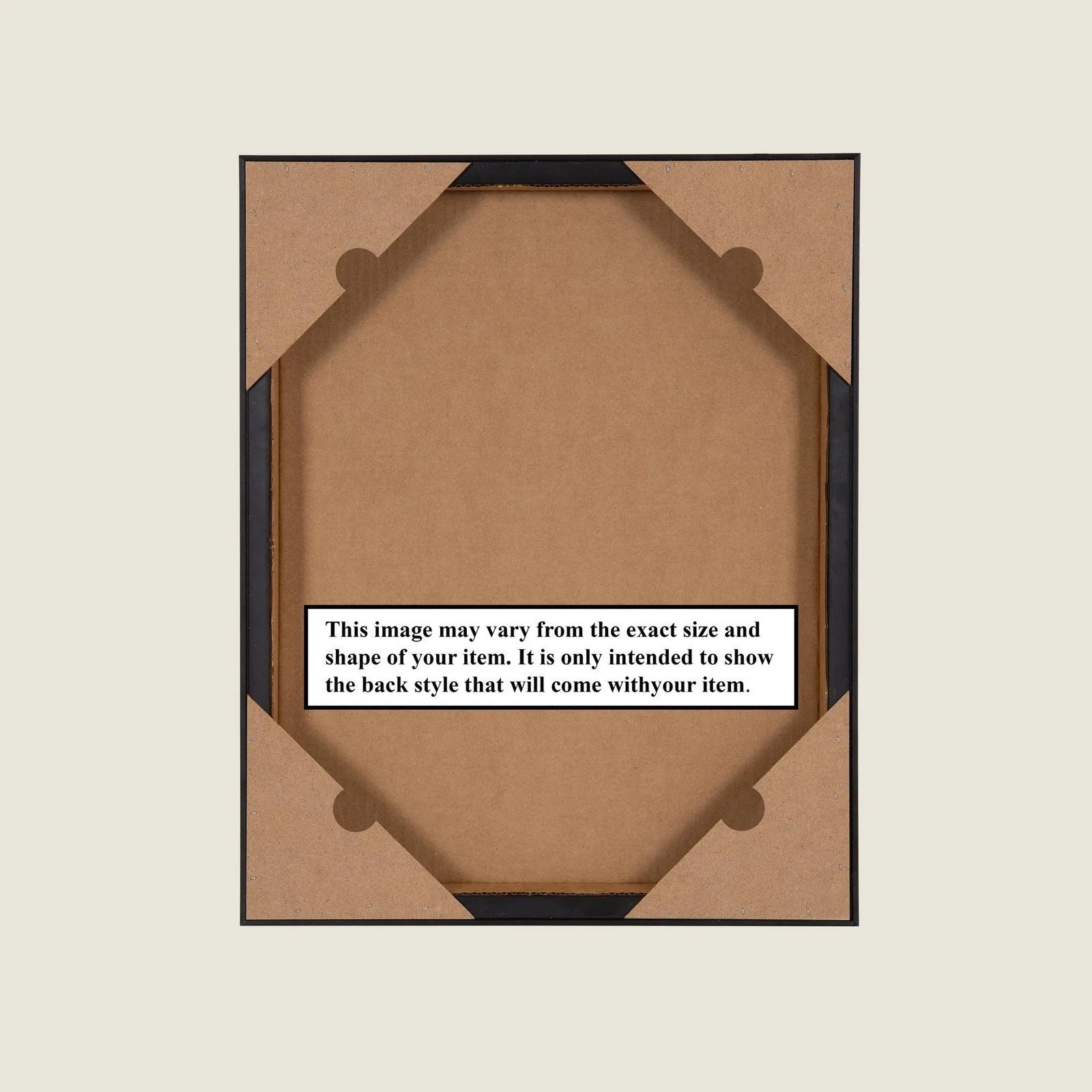 Framed canvas back with brown material and corner brackets, showcasing the backing style for the art set.