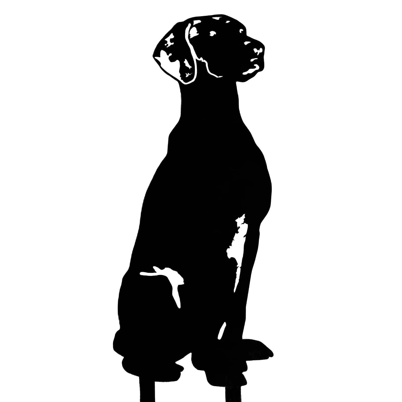 Black metal silhouette of a Rhodesian Ridgeback, showcasing elegant lines and posture. Ideal for dog lovers.