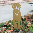 Special Edition Gold Golden Retriever Sitting Metal Silhouette