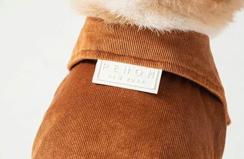 Green STAINWAY SHIRT by pehomnyc featuring soft velvet fabric and an exaggerated collar with a white logo decoration.