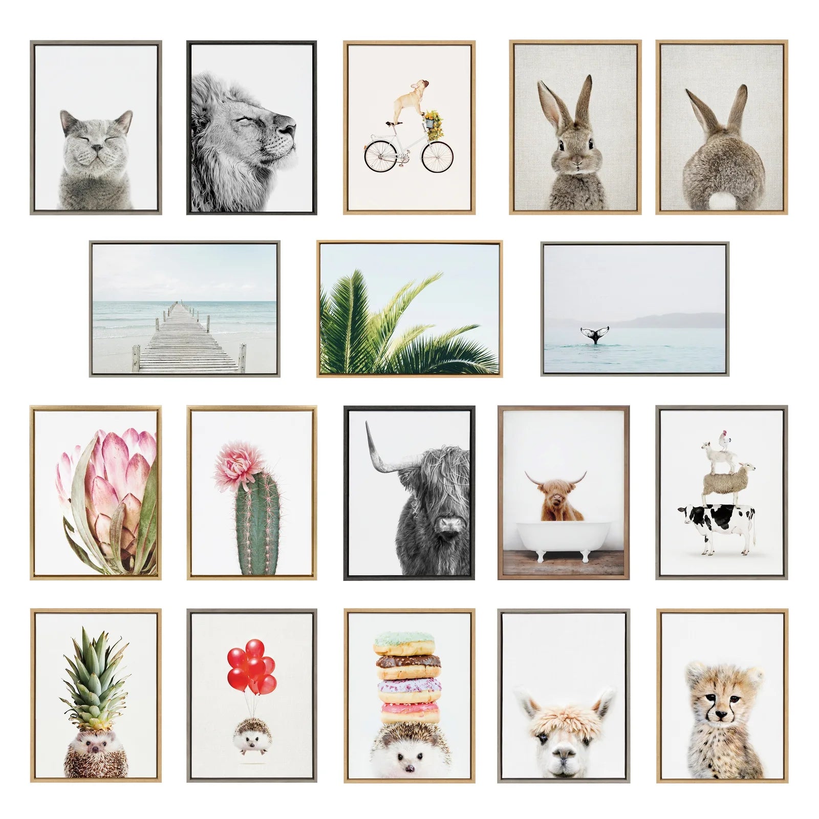 Framed French Bulldog canvas art in a lightweight polystyrene frame, perfect for modern home decor.