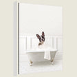 Sylvie French Bulldog in White Bathtub Framed Canvas by Amy Peterson