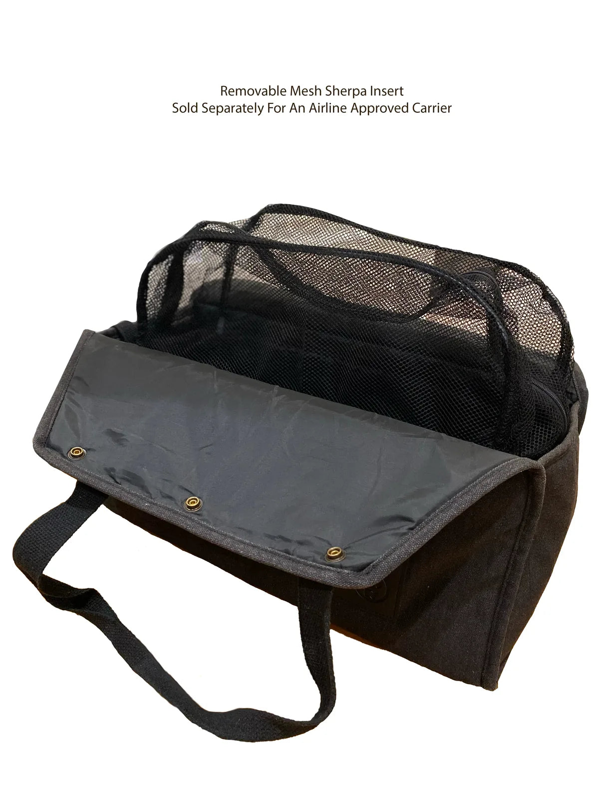 Removable mesh insert for the Daily Carrier, featuring a black cotton design for pet travel comfort.