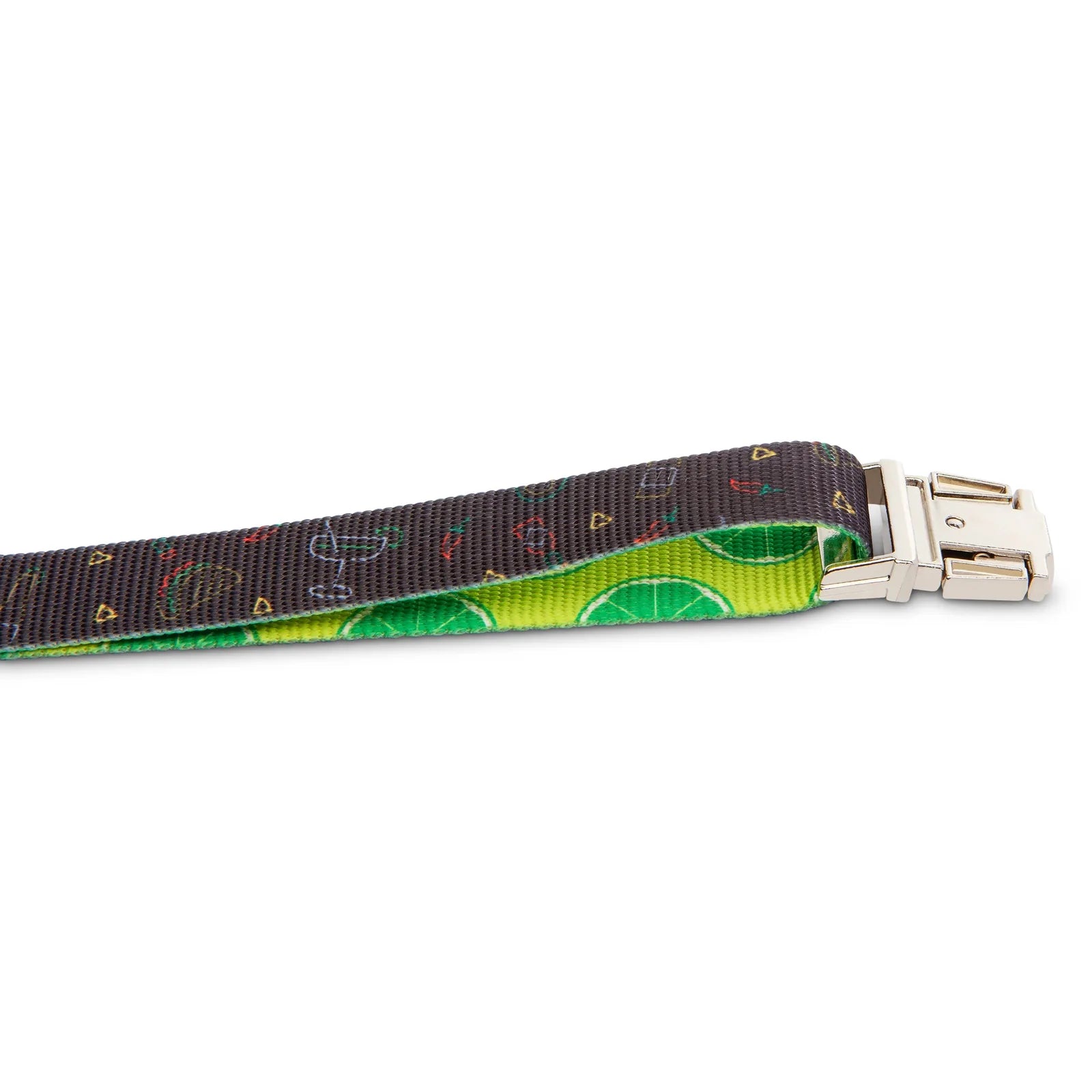 Adjustable dog collar featuring a retro Taco Tuesday design, with a durable strap and all-metal buckle.