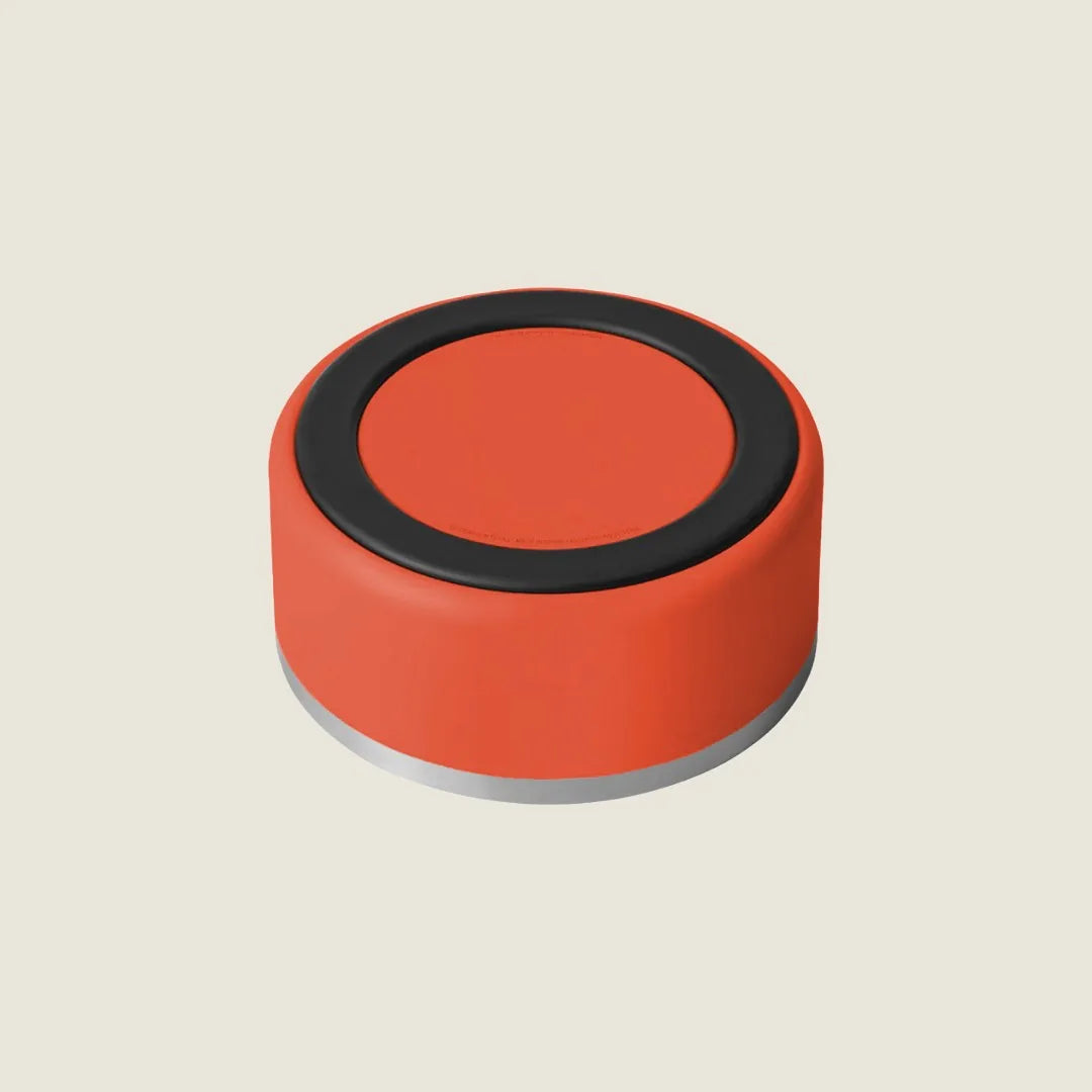 Terracotta Rose stainless steel pet bowl with non-slip base, perfect for dog feeding and designed for easy cleaning.