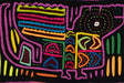 Vintage Black and Purple Puppy Dog Mola